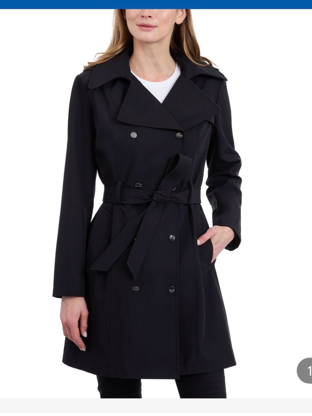 (6)Calvin KleinDouble-Breasted Trench coat with hooded